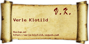 Verle Klotild névjegykártya